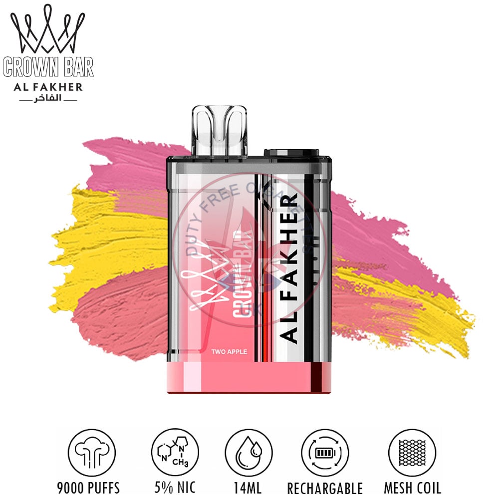 Al Fakher Crown Bar 9000 - Two Apple 1 Al Fakher Crown Bar 9000 - Two Apple