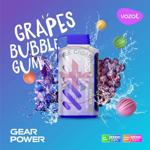 Vozol Gear Power 20000 Grapes Bubblegum